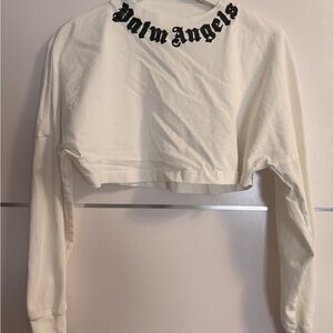 Palm Angels Off-White Long Sleeve Crop Top
